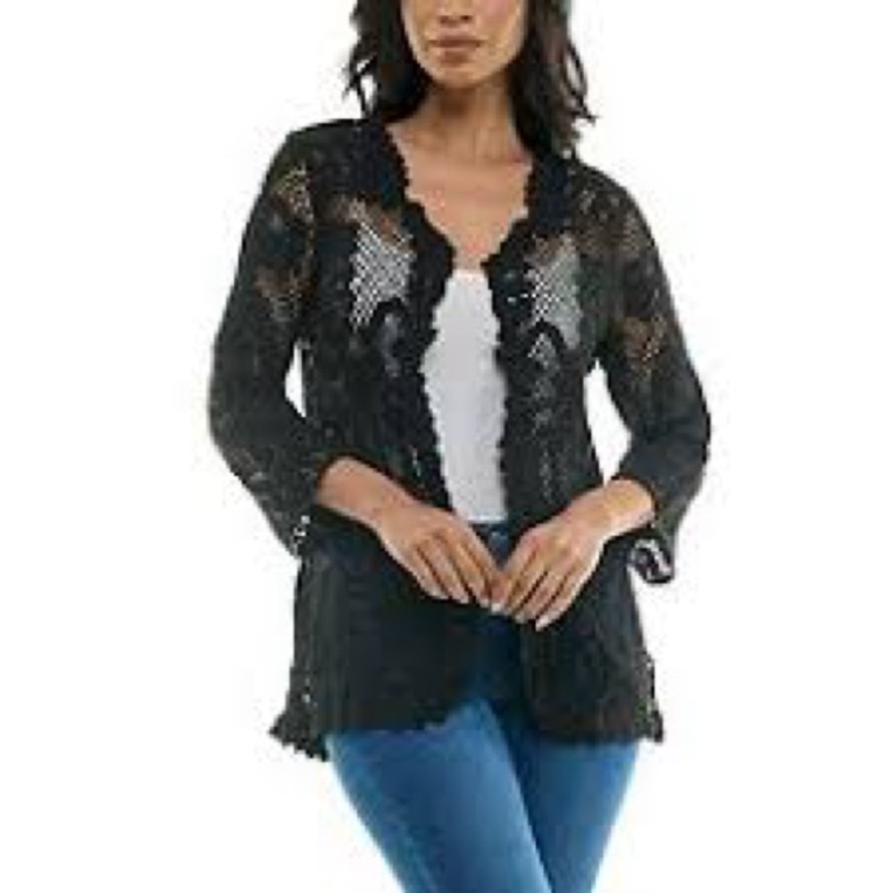 Elegant Black Lace Women's Sweater
